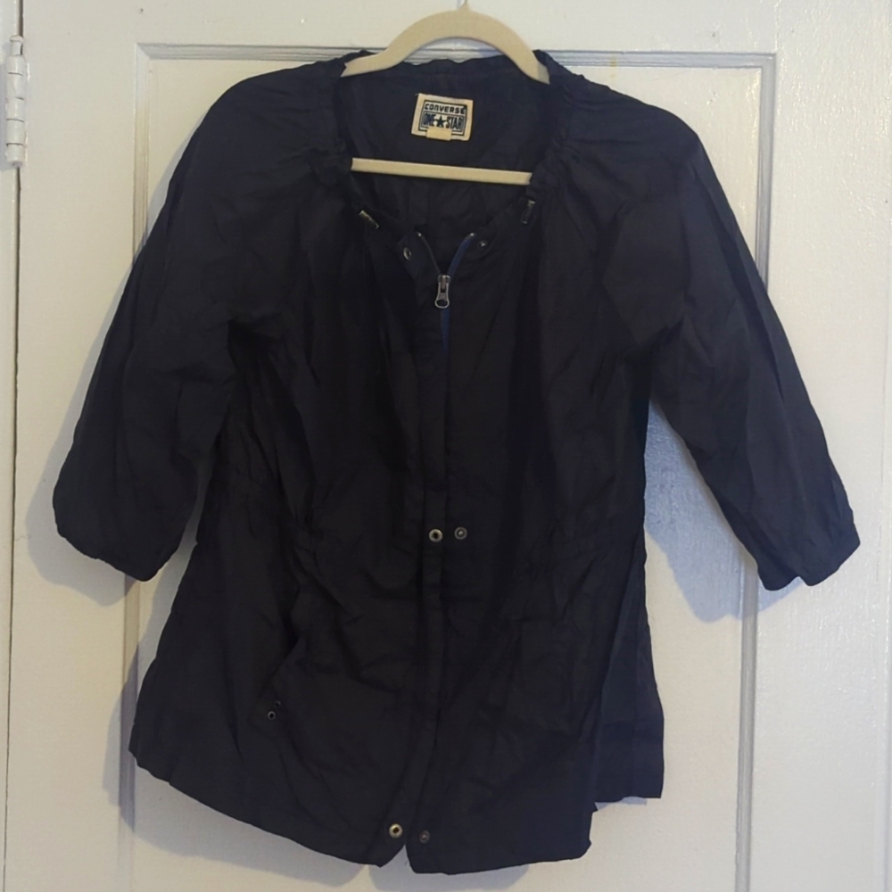 Converse rain jacket adjustable neck